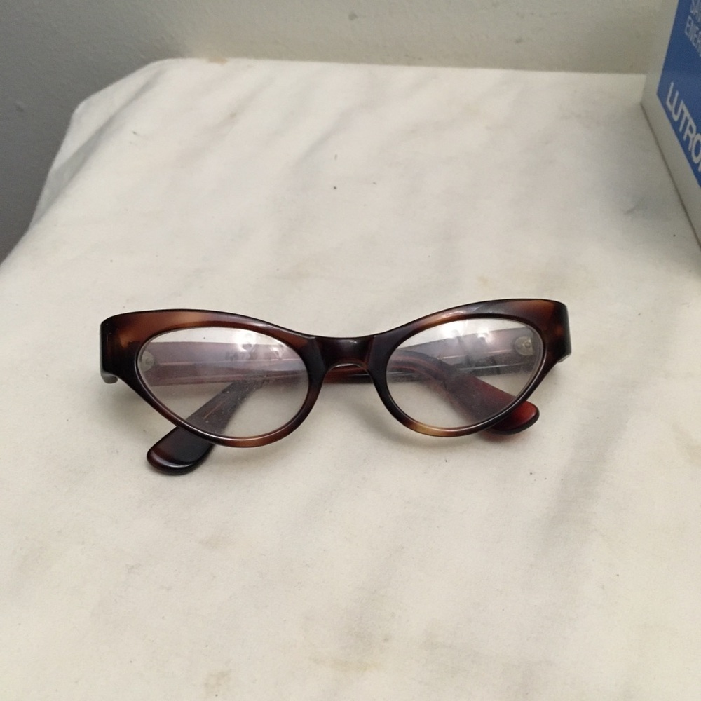 Frame France Cat Eyes Style Glasses Brown Frame Clear Lenses